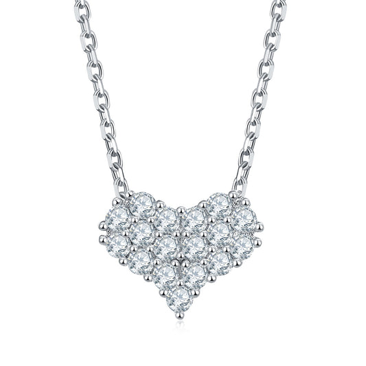 Moissanite Premium Pendant Necklace – Platinum-Plated S925 Silver