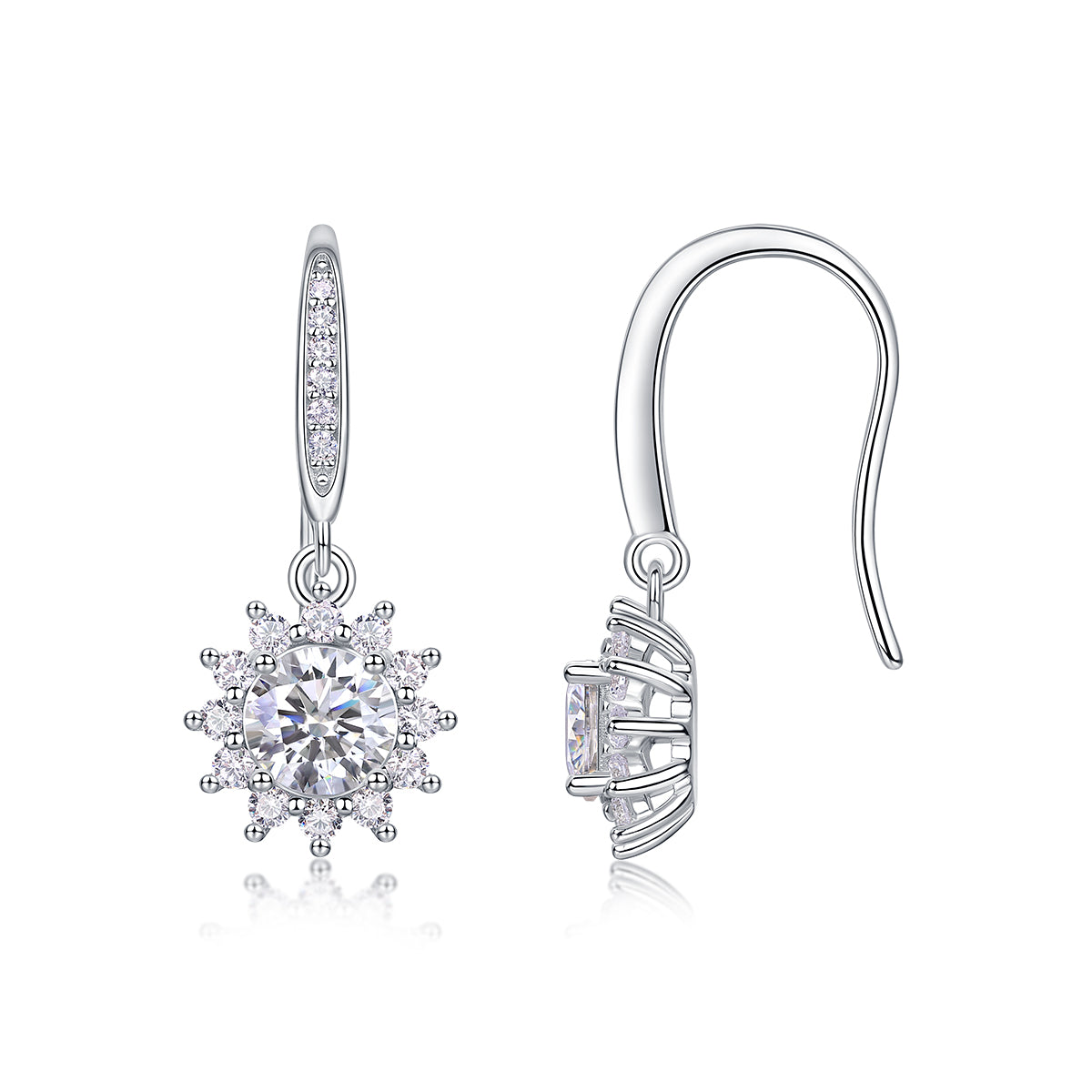 City of Splendor Moissanite Platinum-Plated Sterling Silver Stud Earrings