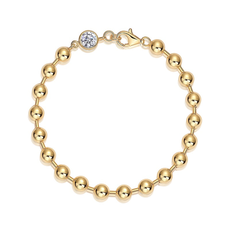1-Carat Moissanite Gold-Plated Silver Bracelet