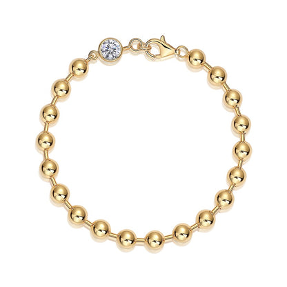 1-Carat Moissanite Gold-Plated Silver Bracelet