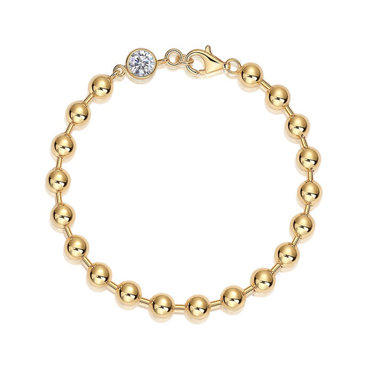 1-Carat Moissanite Gold-Plated Silver Bracelet