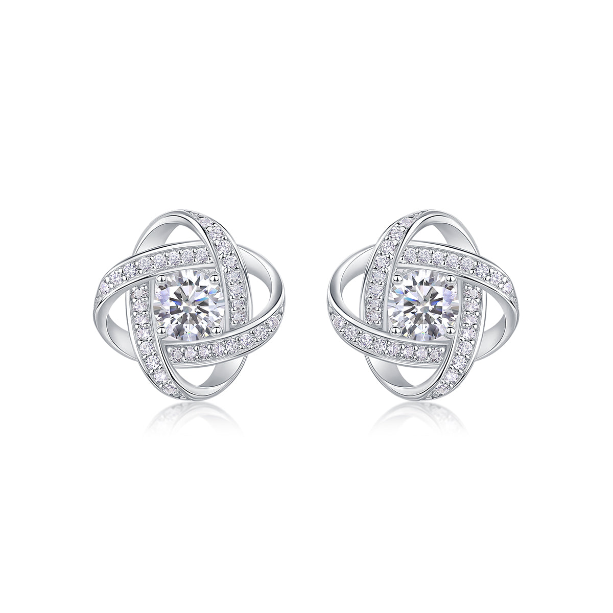 Hope Beam — 0.5-Carat Moissanite Stud Earrings in Platinum-Plated S925 Silver