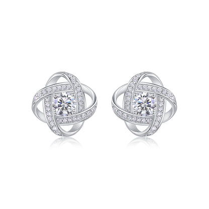 Hope Beam — 0.5-Carat Moissanite Stud Earrings in Platinum-Plated S925 Silver