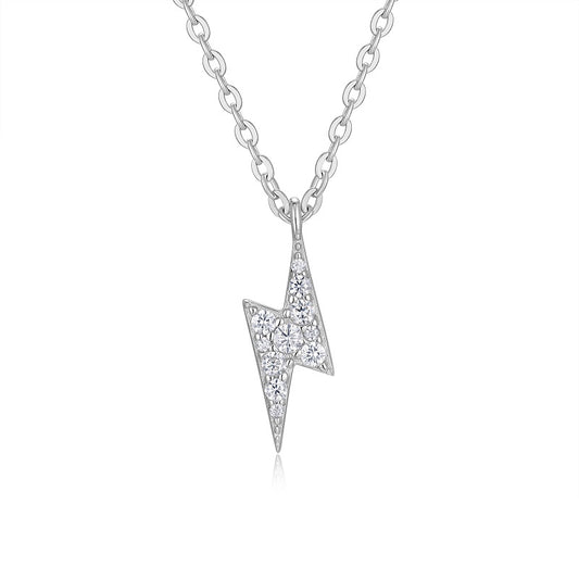 Moissanite Elegant Pendant Necklace – Platinum-Plated S925 Silver