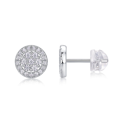 Cosmic Conjecture Moissanite Stud Earrings – Platinum-Plated S925 Silver