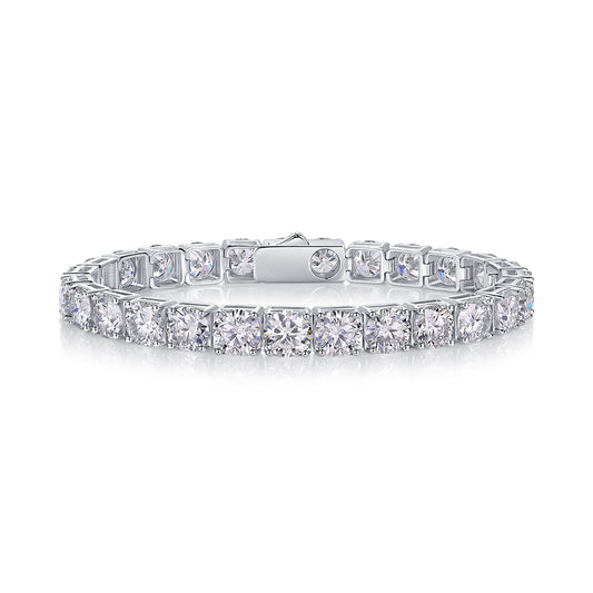 Large Gravitational Pull — Refined S925 Silver Bracelet with Premium Moissanite