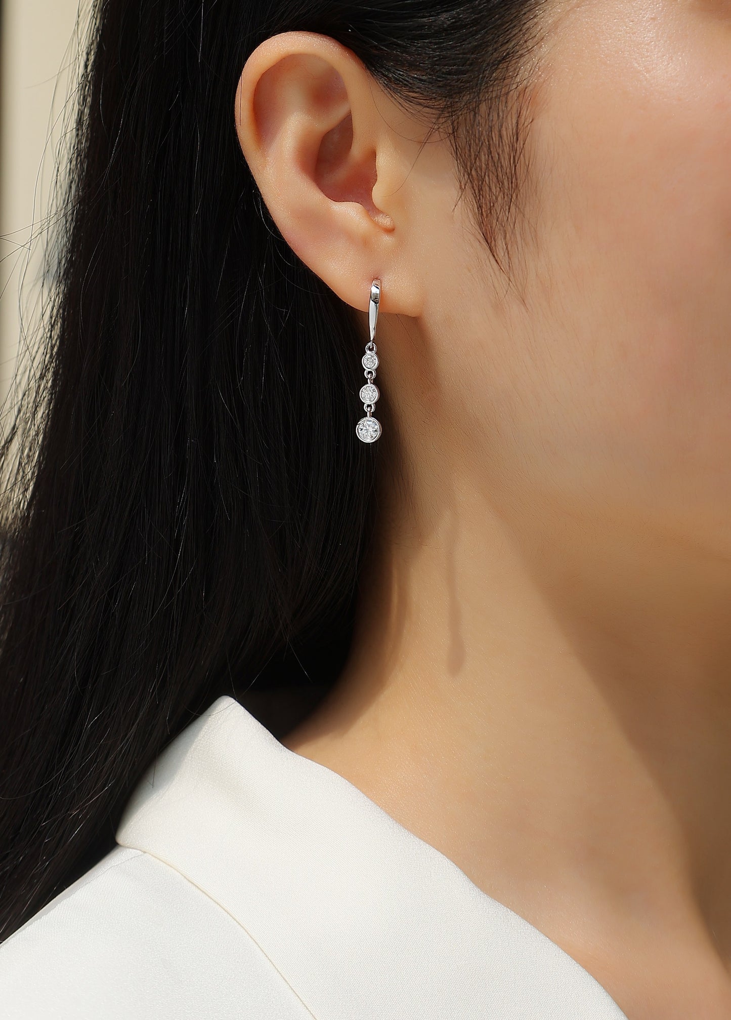 Starlight Moissanite Platinum-Plated Sterling Silver Stud Earrings