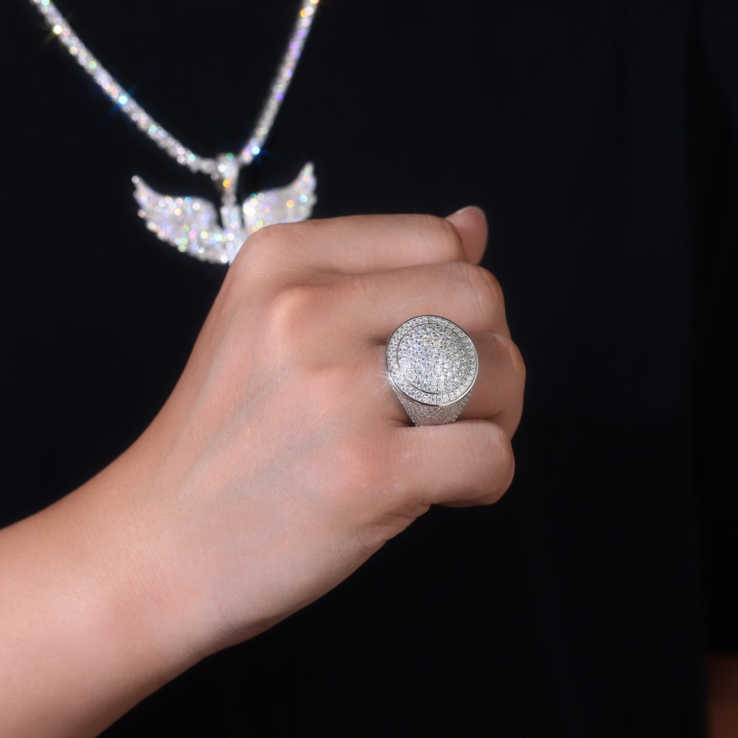 The King of Hip-Hop — Men’s Moissanite Ring & Wedding Set in S925 Sterling Silver