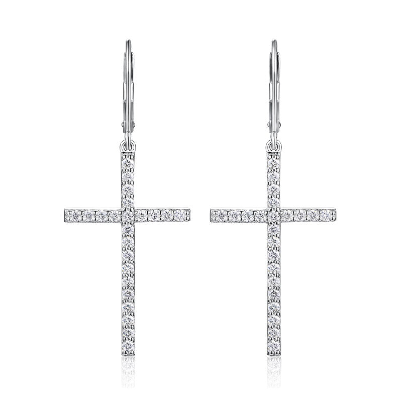 Brilliant Moissanite Platinum-Plated Sterling Silver Stud Earrings