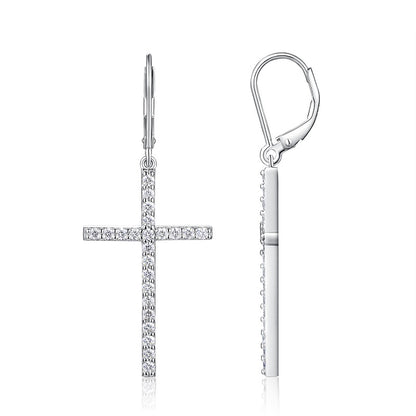 Brilliant Moissanite Platinum-Plated Sterling Silver Stud Earrings