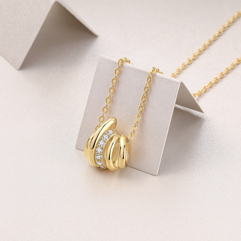 Snake Knot Moissanite Pendant Necklace – Gold & Silver-Plated S925
