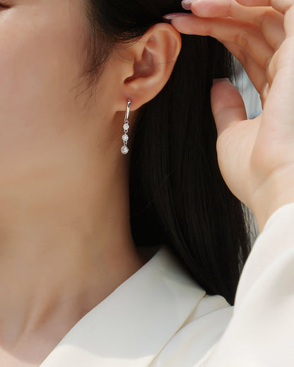 Starlight Moissanite Platinum-Plated Sterling Silver Stud Earrings