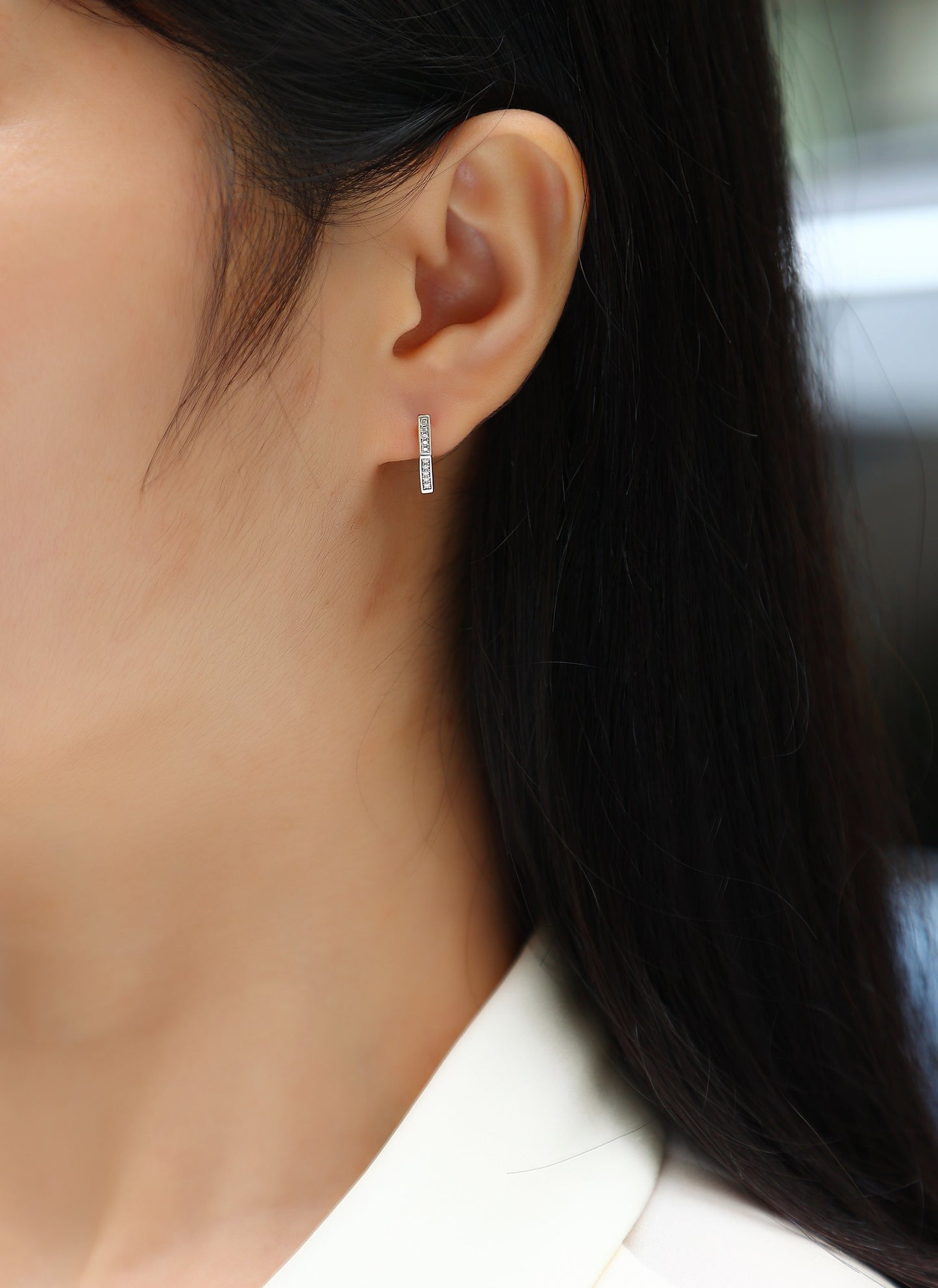 Mood Moissanite Platinum-Plated Sterling Silver Stud Earrings