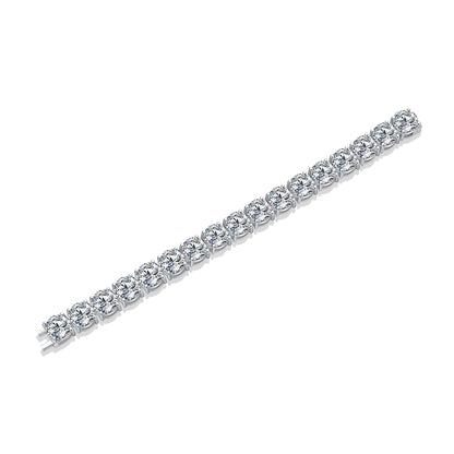 Half Summer Splendor Moissanite Silver Bracelet Set – Platinum-Plated S925 Silver