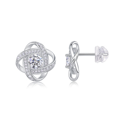 Hope Beam — 0.5-Carat Moissanite Stud Earrings in Platinum-Plated S925 Silver