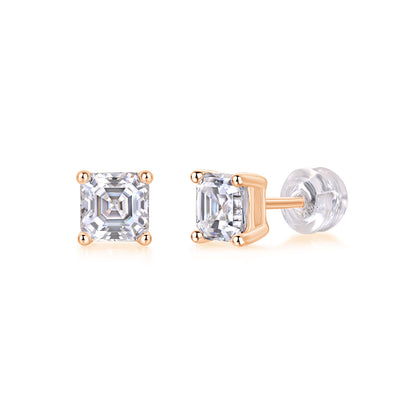 Unrestrained Moissanite Platinum-Plated Sterling Silver Stud Earrings