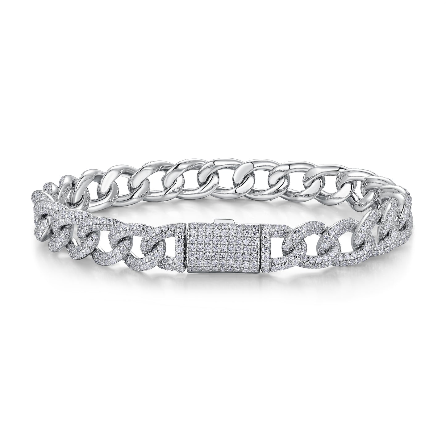 Moissanite Premium Silver Bracelet – Platinum-Plated S925 Silver