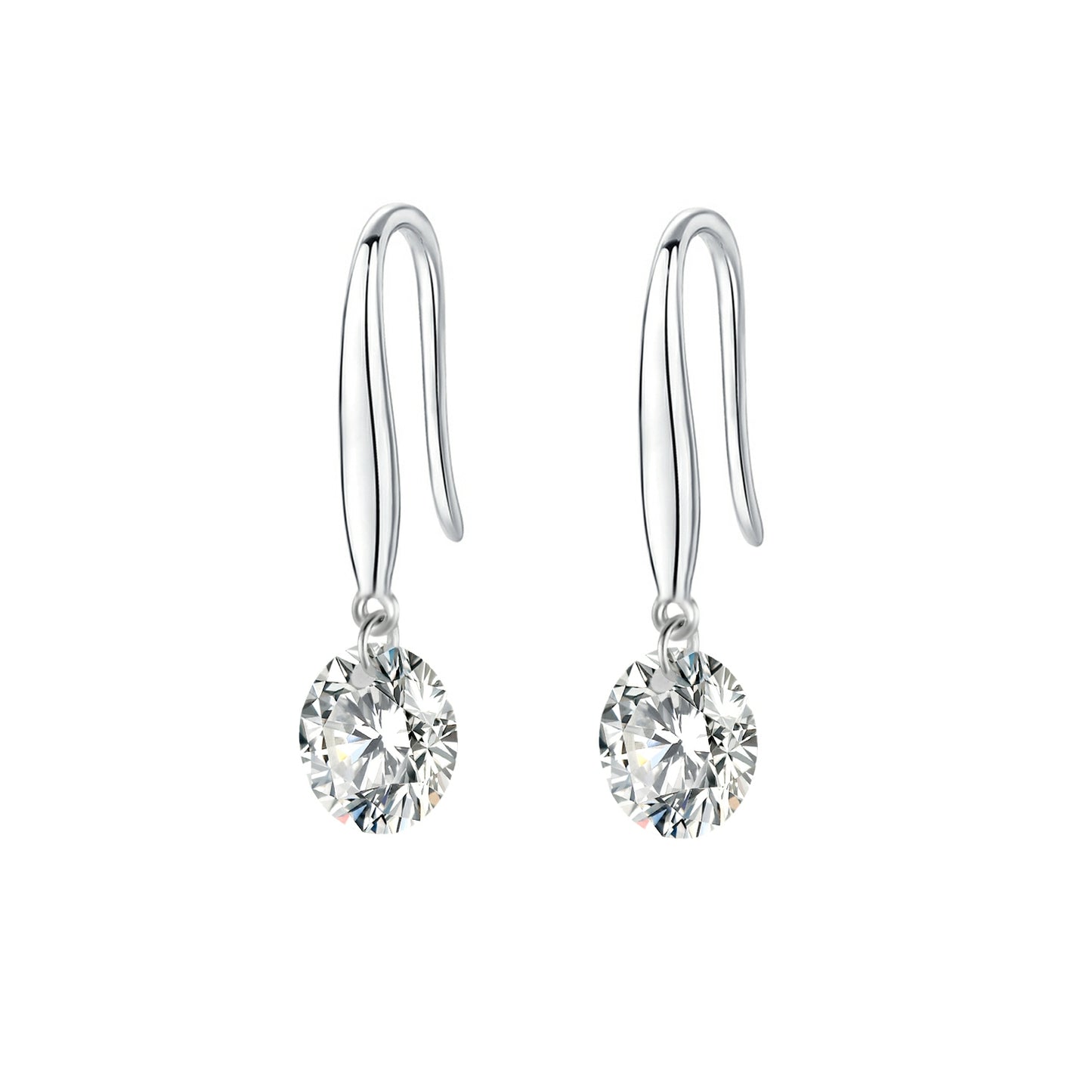 Classic Moissanite Platinum-Plated Sterling Silver Stud Earrings