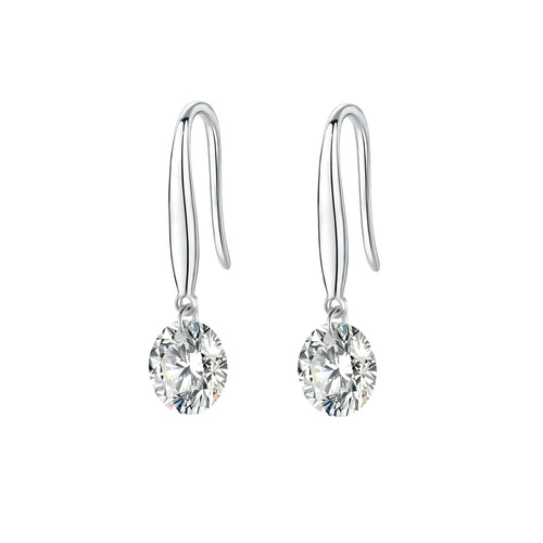 Classic Moissanite Platinum-Plated Sterling Silver Stud Earrings