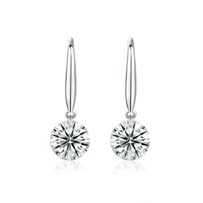 Classic Moissanite Platinum-Plated Sterling Silver Stud Earrings