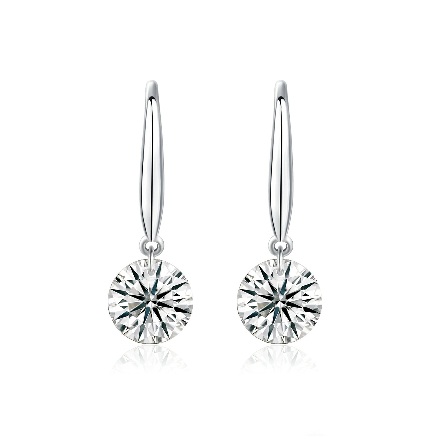 Classic Moissanite Platinum-Plated Sterling Silver Stud Earrings