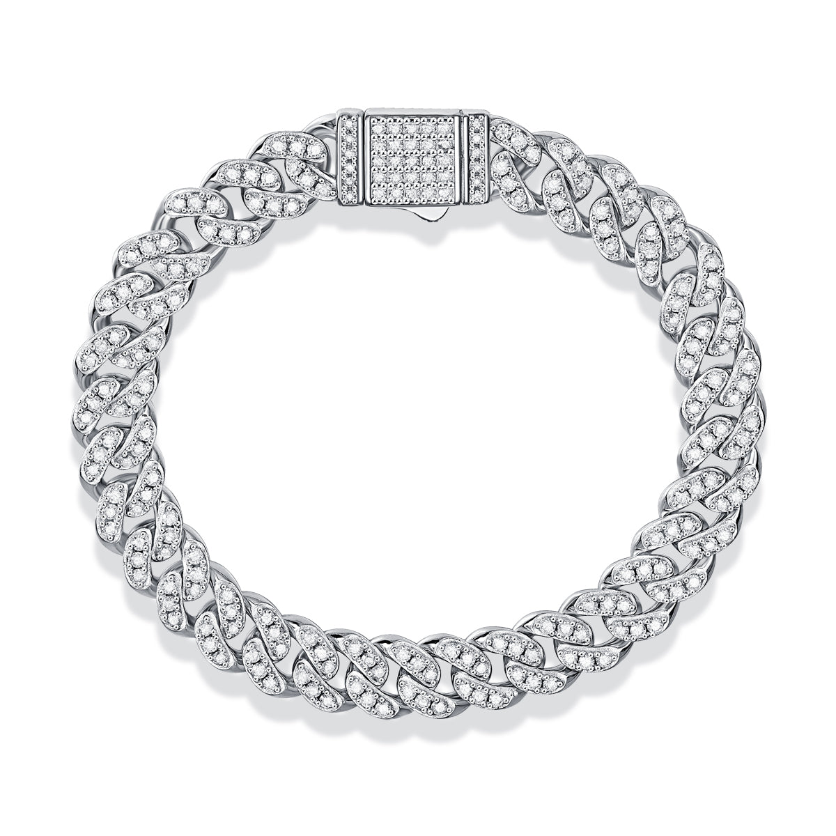 Light of Faith Moissanite Silver Bracelet Set – Platinum-Plated S925 Silver