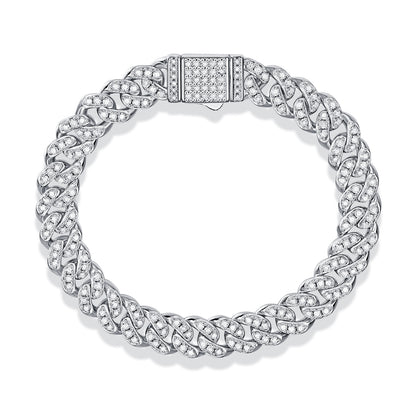 Light of Faith Moissanite Silver Bracelet Set – Platinum-Plated S925 Silver