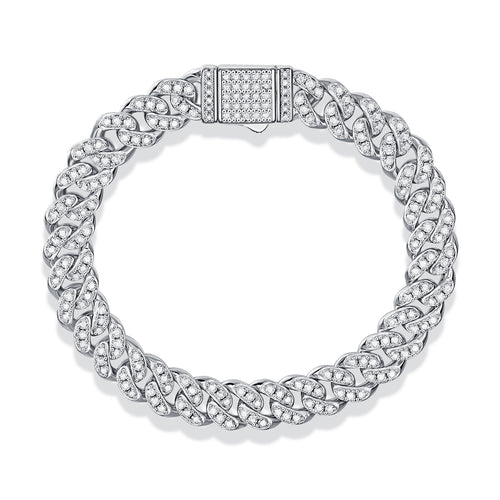 Light of Faith Moissanite Silver Bracelet Set – Platinum-Plated S925 Silver