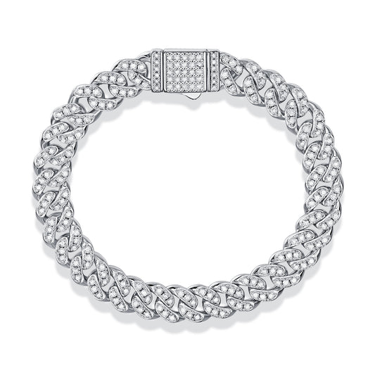 Light of Faith Moissanite Silver Bracelet Set – Platinum-Plated S925 Silver