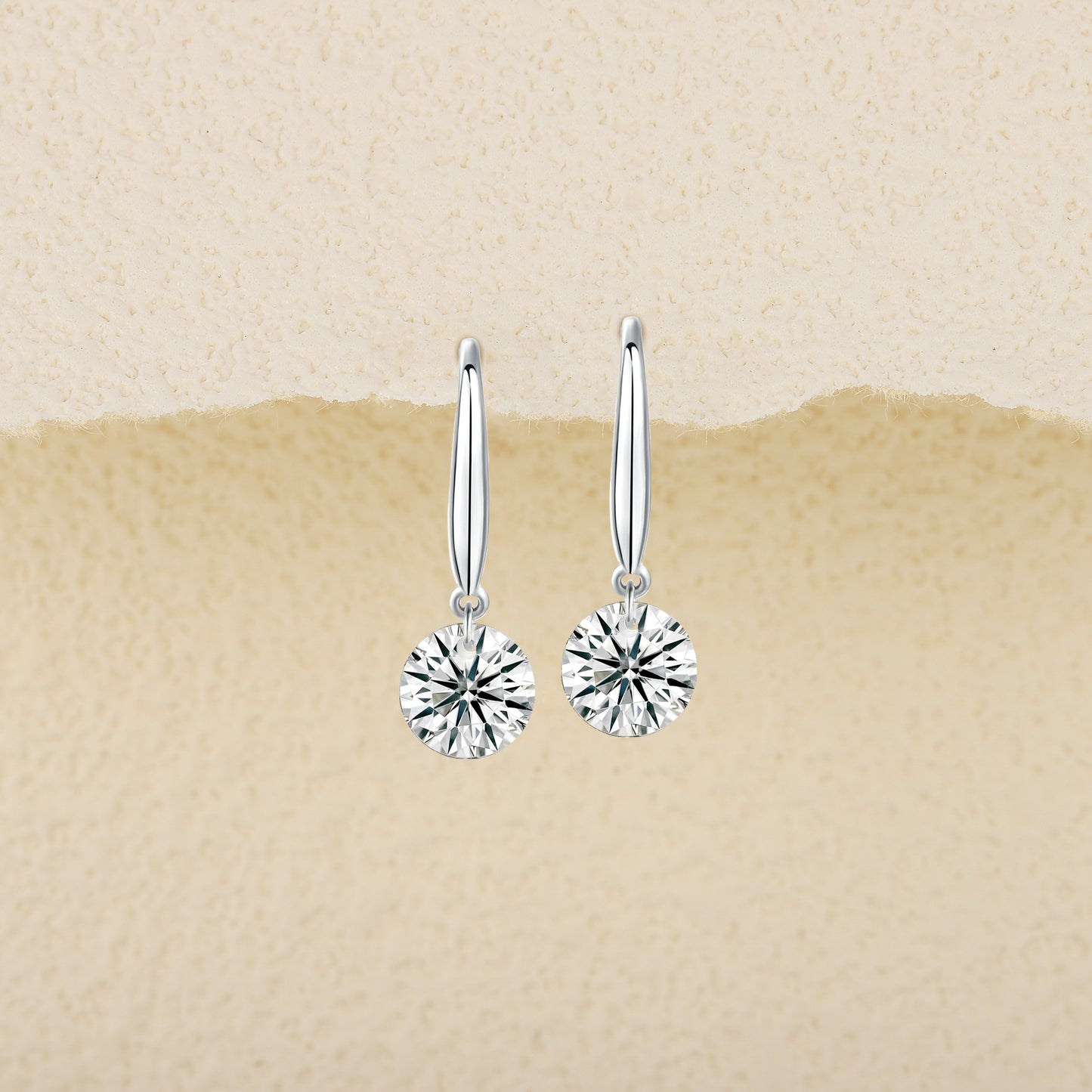 Classic Moissanite Platinum-Plated Sterling Silver Stud Earrings