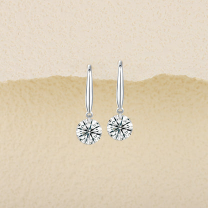 Classic Moissanite Platinum-Plated Sterling Silver Stud Earrings