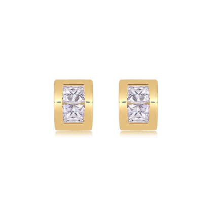 Exclusive Moissanite Stud Earrings – Gold-Plated S925 Silver