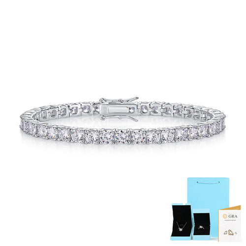 0.3-Carat Moissanite Platinum-Plated Silver Bracelet