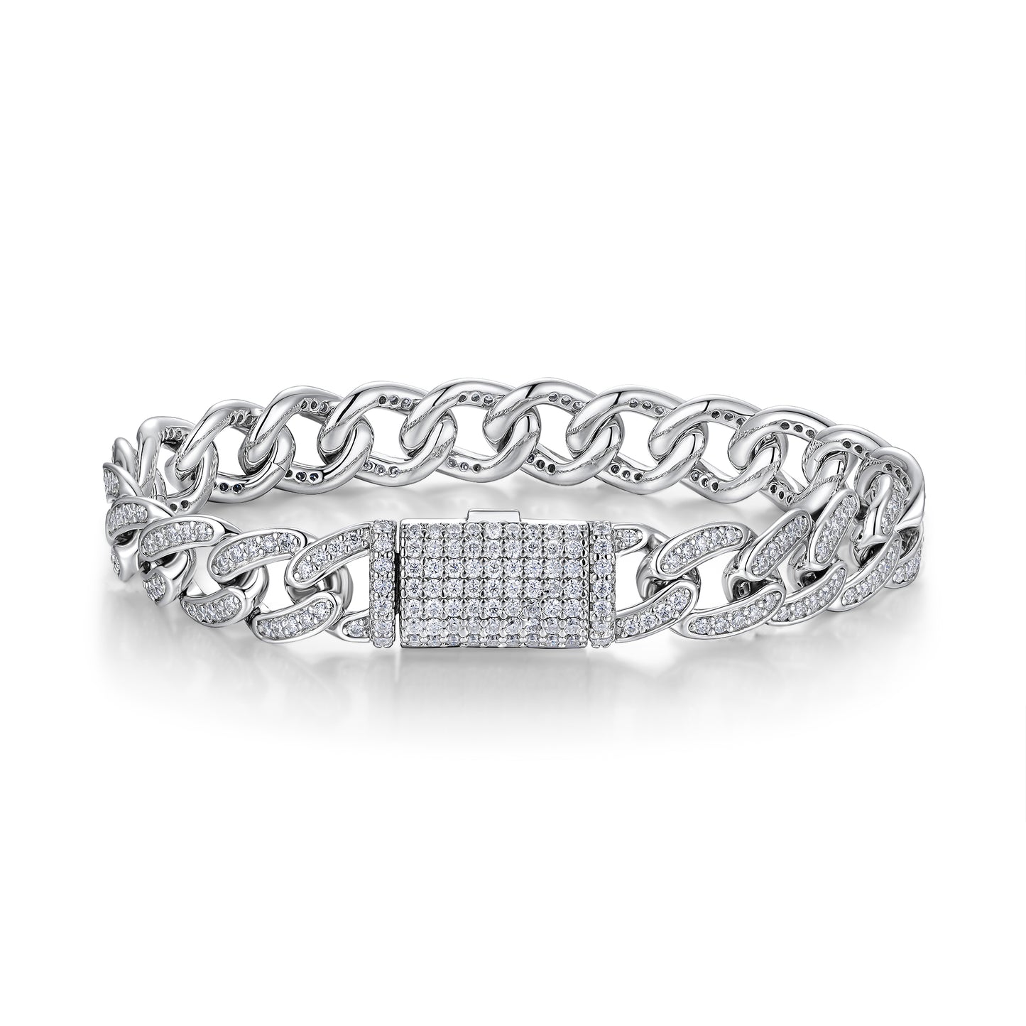 Moissanite Grace Silver Bracelet – Platinum-Plated S925 Silver