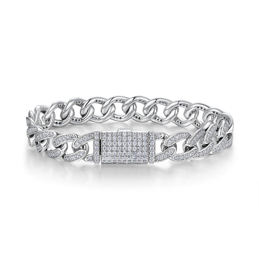 Moissanite Grace Silver Bracelet – Platinum-Plated S925 Silver