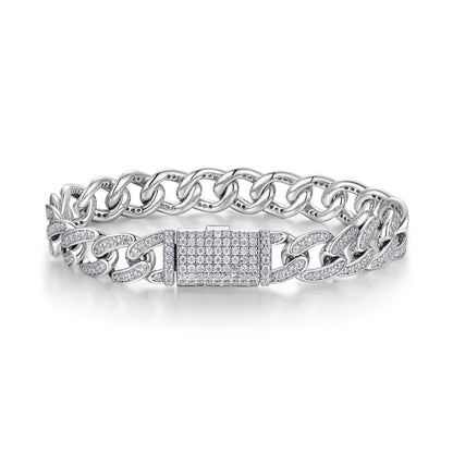 Moissanite Grace Silver Bracelet – Platinum-Plated S925 Silver