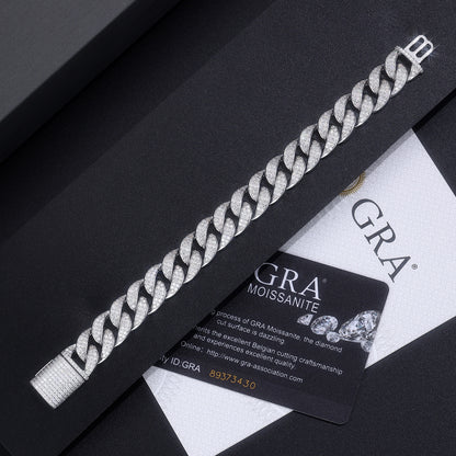 Moissanite Elegant Silver Bracelet – Platinum-Plated S925 Silver