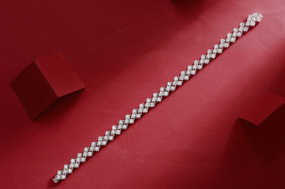 Canon Moissanite Silver Bracelet Set – Platinum-Plated S925 Silver