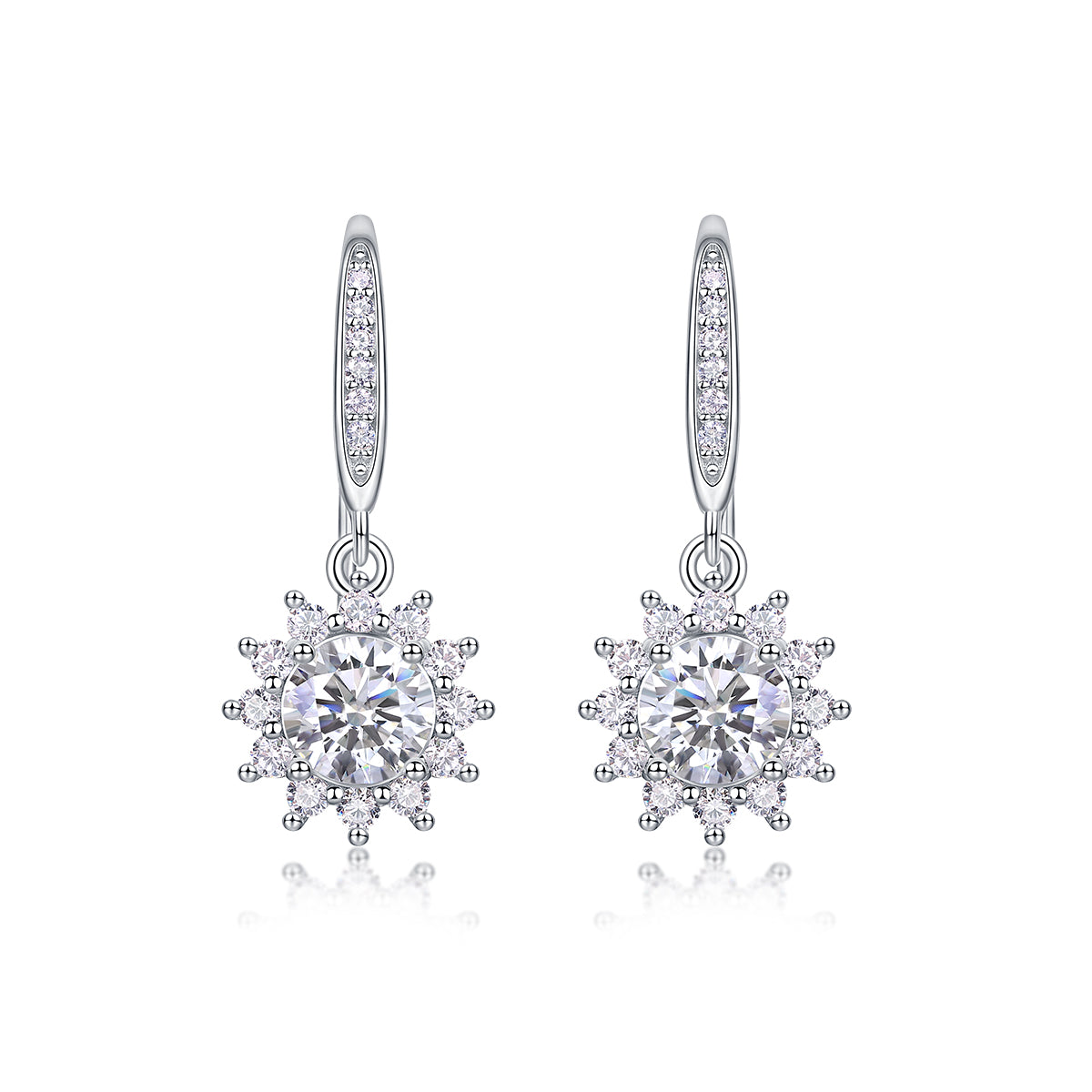 City of Splendor Moissanite Platinum-Plated Sterling Silver Stud Earrings