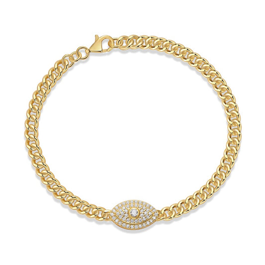 Gold-Plated Moissanite Silver Bracelet