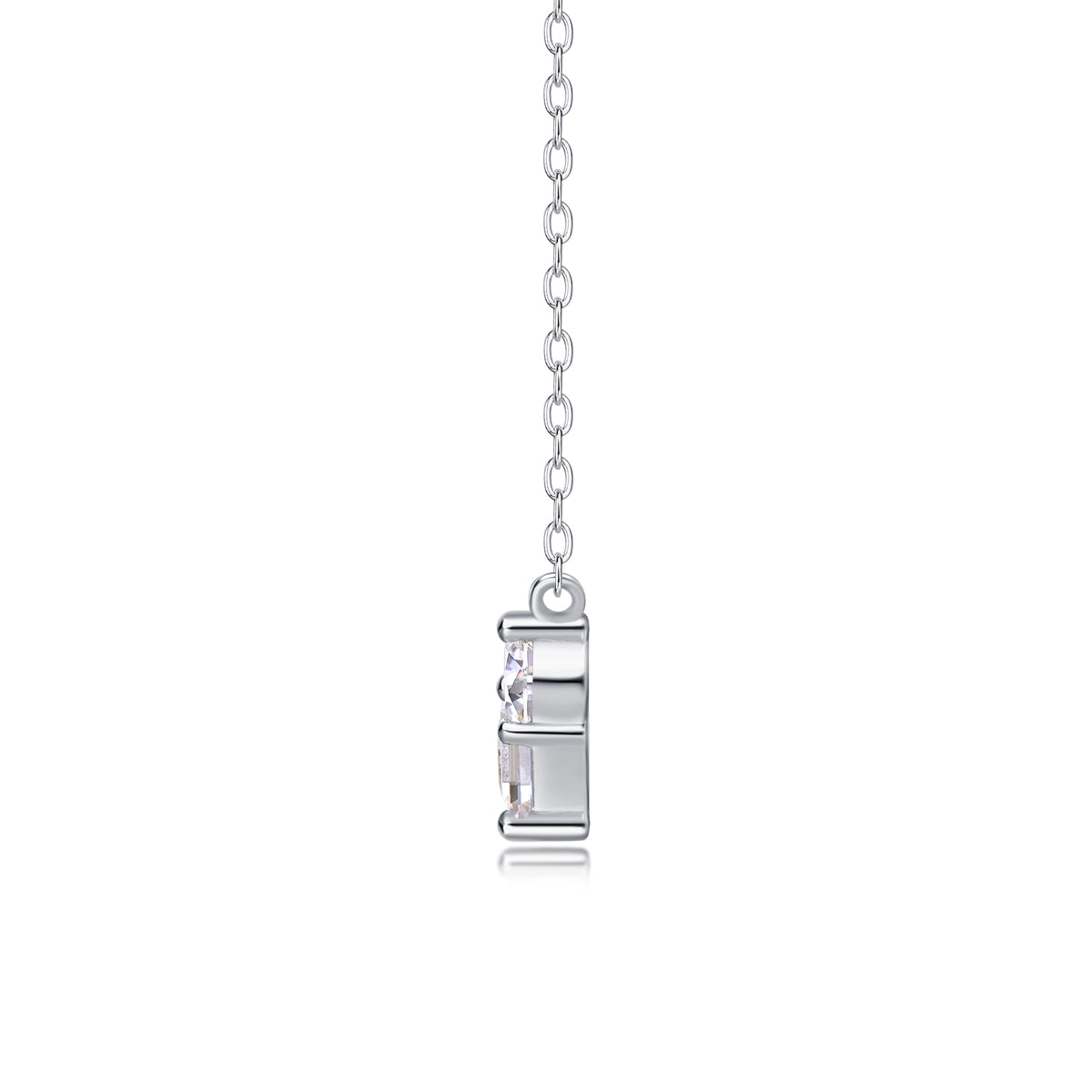 Love in the Present Moissanite Pendant Necklace – Platinum-Plated S925 Silver