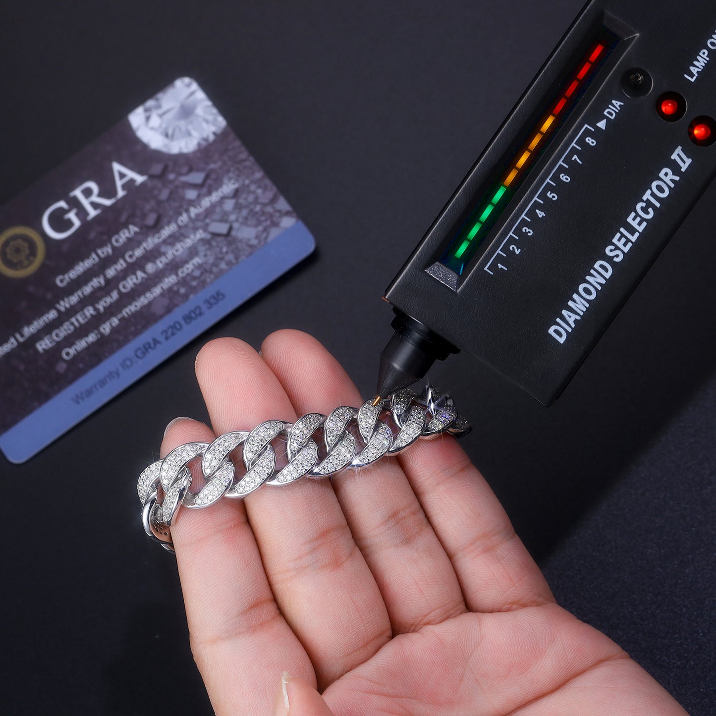 Moissanite Elegant Silver Bracelet – Platinum-Plated S925 Silver