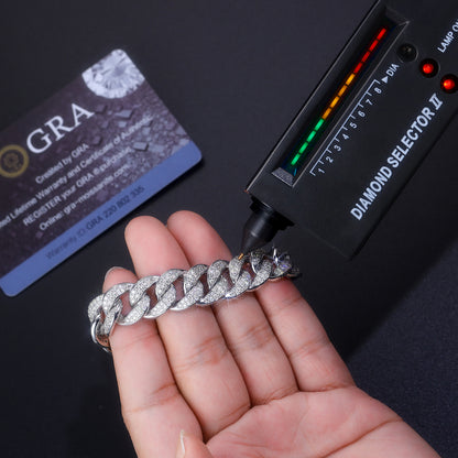 Moissanite Elegant Silver Bracelet – Platinum-Plated S925 Silver