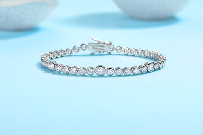 Luxurious S925 Silver Bracelet with Premium Moissanite and Platinum Plating