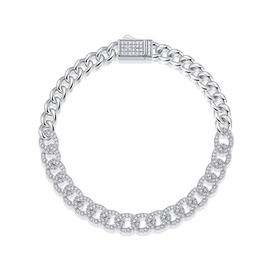 Moissanite Premium Silver Bracelet – Platinum-Plated S925 Silver