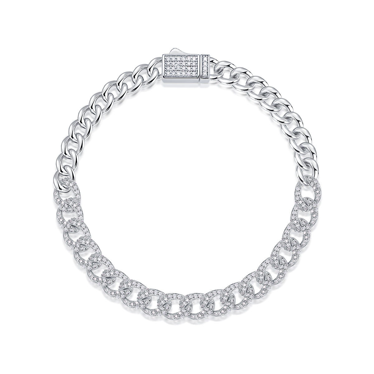 Moissanite Premium Silver Bracelet – Platinum-Plated S925 Silver