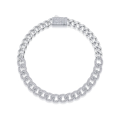 Moissanite Premium Silver Bracelet – Platinum-Plated S925 Silver