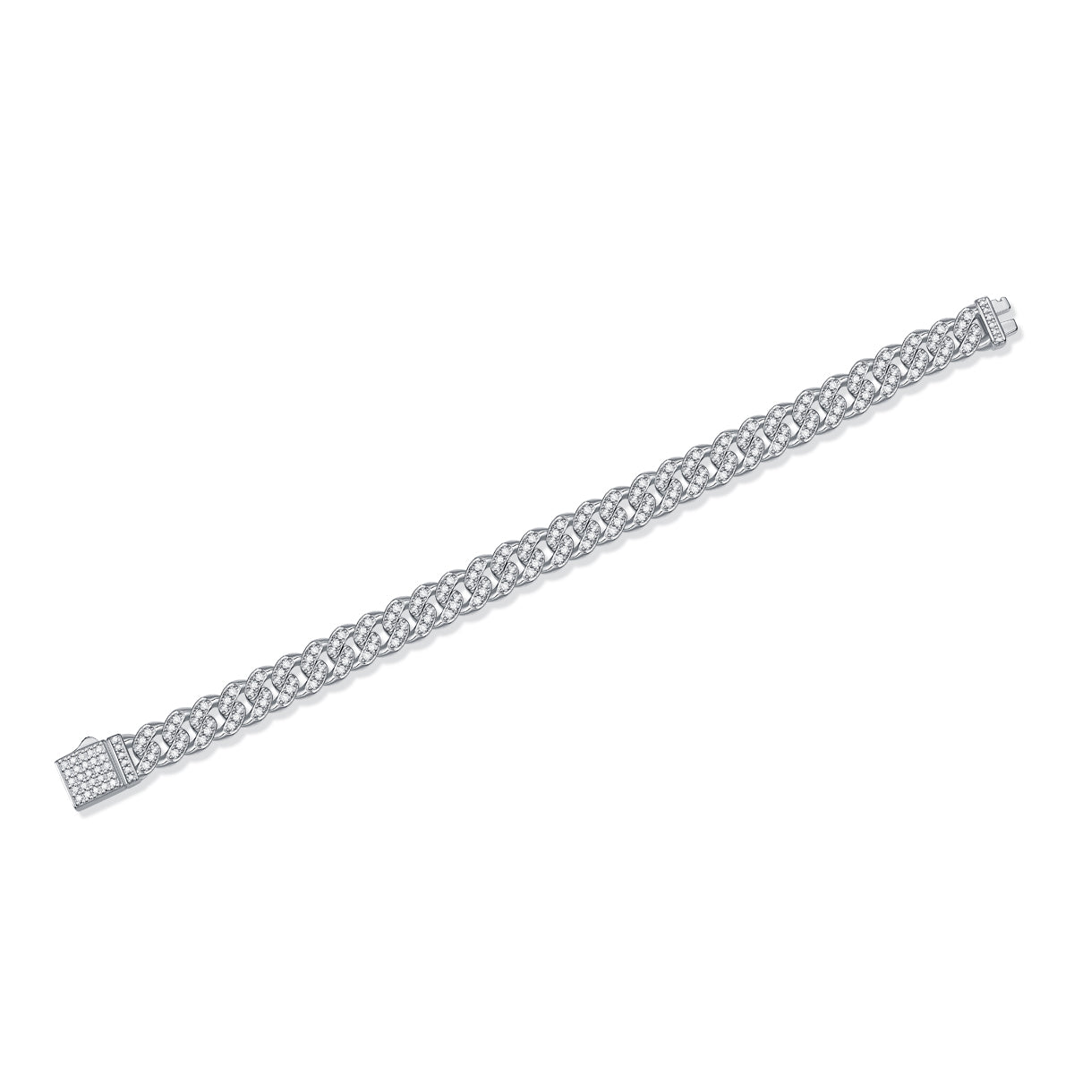 Light of Faith Moissanite Silver Bracelet Set – Platinum-Plated S925 Silver