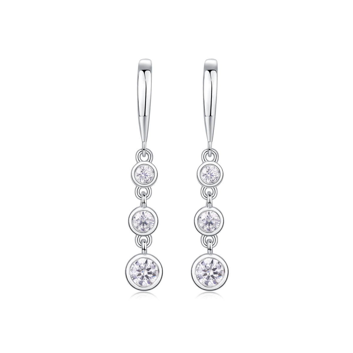 Starlight Moissanite Platinum-Plated Sterling Silver Stud Earrings