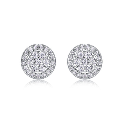 Cosmic Conjecture Moissanite Stud Earrings – Platinum-Plated S925 Silver